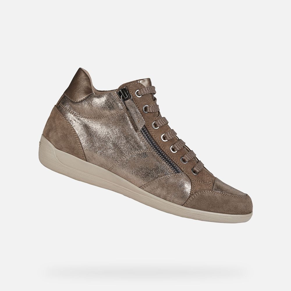 Geox Bayan Spor Ayakkabı Koyu Bej Rengi - Myria - PJF-279068